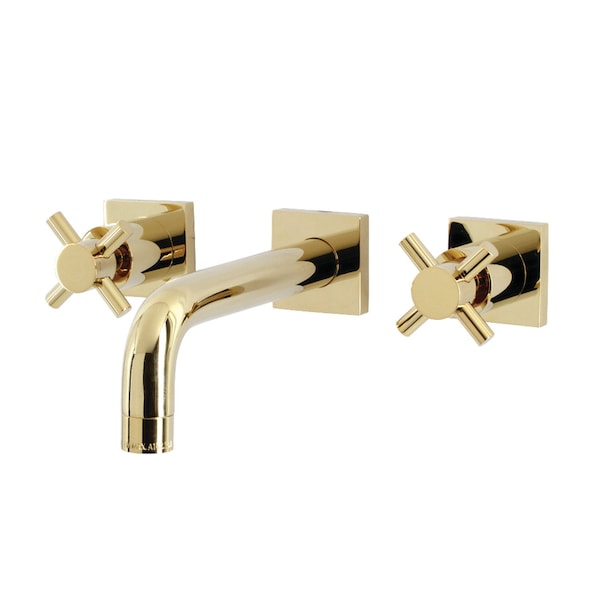 Kingston Brass KS6122DX Two-Handle Wall Mount Bathroom Faucet, Polished Brass KS6122DX - main